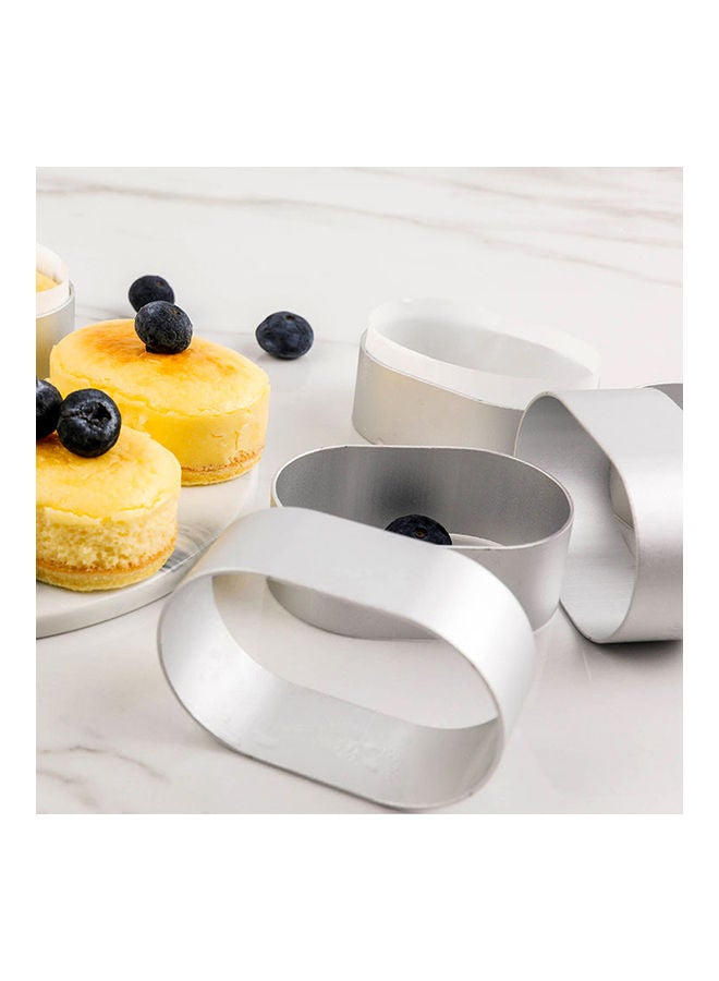 10-Piece Oval Cheese Cake Mold Paper Stainless Steel Sliver - Image 2