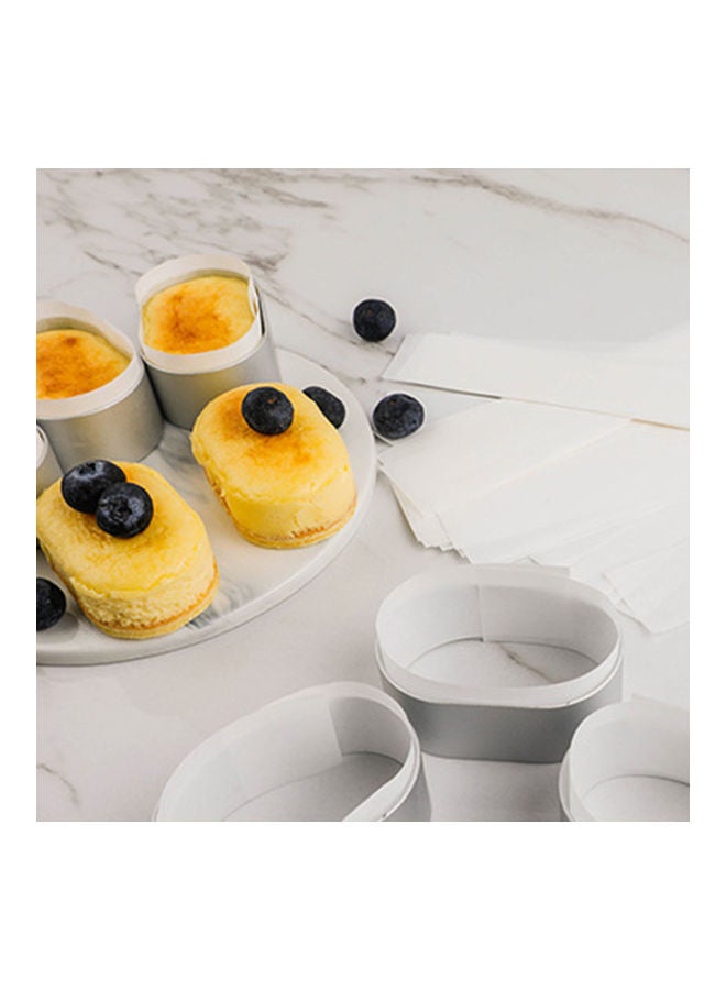10-Piece Oval Cheese Cake Mold Paper Stainless Steel Sliver - Image 4