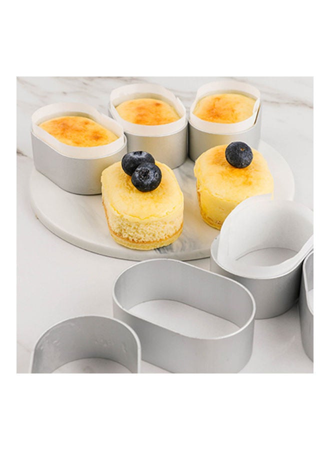 10-Piece Oval Cheese Cake Mold Paper Stainless Steel Sliver - Image 5