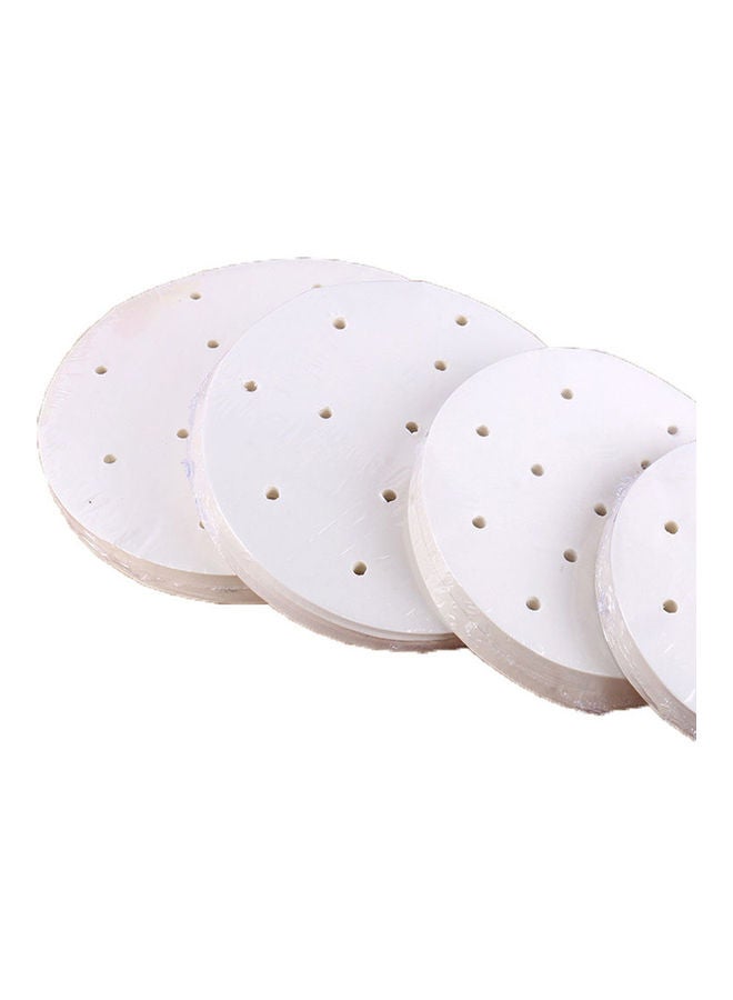 100-Piece Perforated Non Sticky Baking Paper White - Image 3