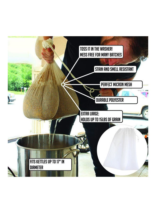 Generic - Home Large Reusable Drawstring Brew Filter Bag White - Image 1