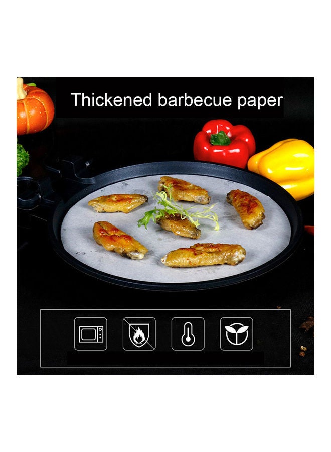 100-Piece Non Sticky Baking Paper White - Image 3