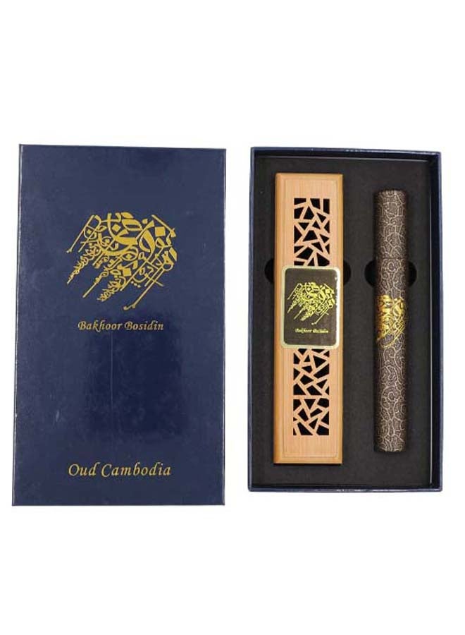 Bakhoor BoSidin 20 Piece - Cambodian Oud Incense Sticks with Wooden Burner Blue 155grams  - Image 4