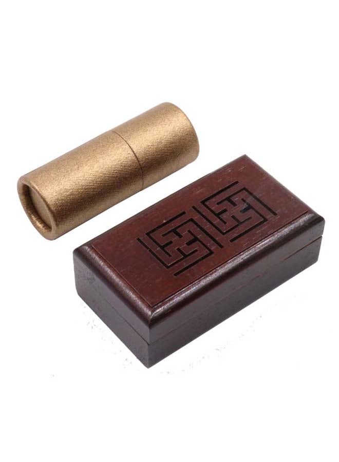 Bakhoor BoSidin Wooden Oud Incense Burner Mini Set with Canvas Pocket Brown 4cm  - Image 1