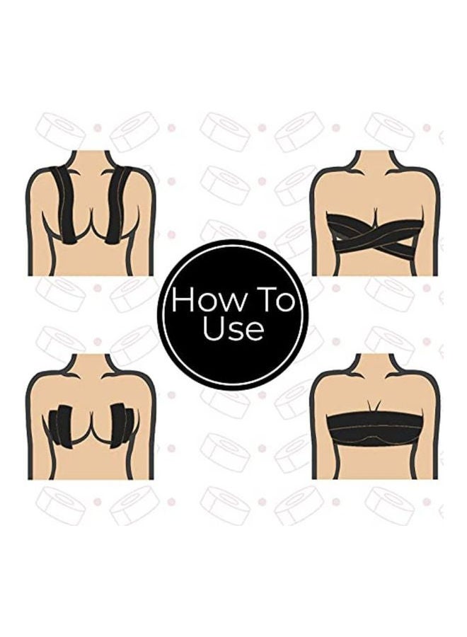 Bra A-E Cup With Nipple Cover Pasties Beige/Black - Image 4