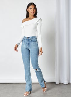 FEMME LUXE One Shoulder Bodysuit White  - Image 3