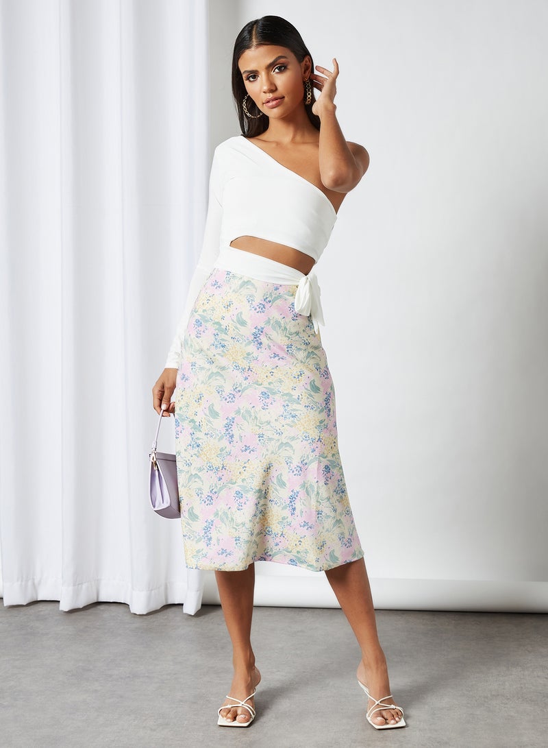 FEMME LUXE - One-Shoulder Cropped Top White - Image 1