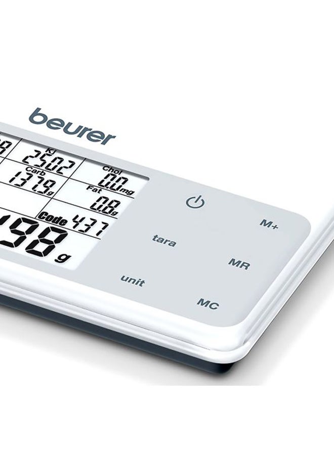 بيورير ميزان تحليل مكونات الطعام مناسب للاستخدام في المطبخ أبيض/رمادي 16.5x23x2.4سم - Image 2