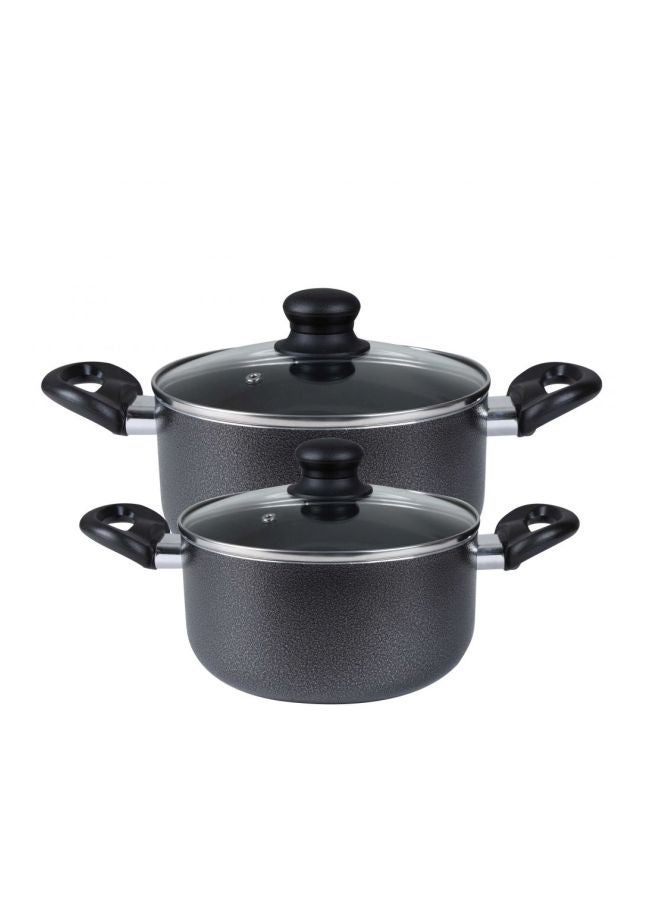 Royalford 7-Piece Cookware Set Black/Clear 8kg - Image 3