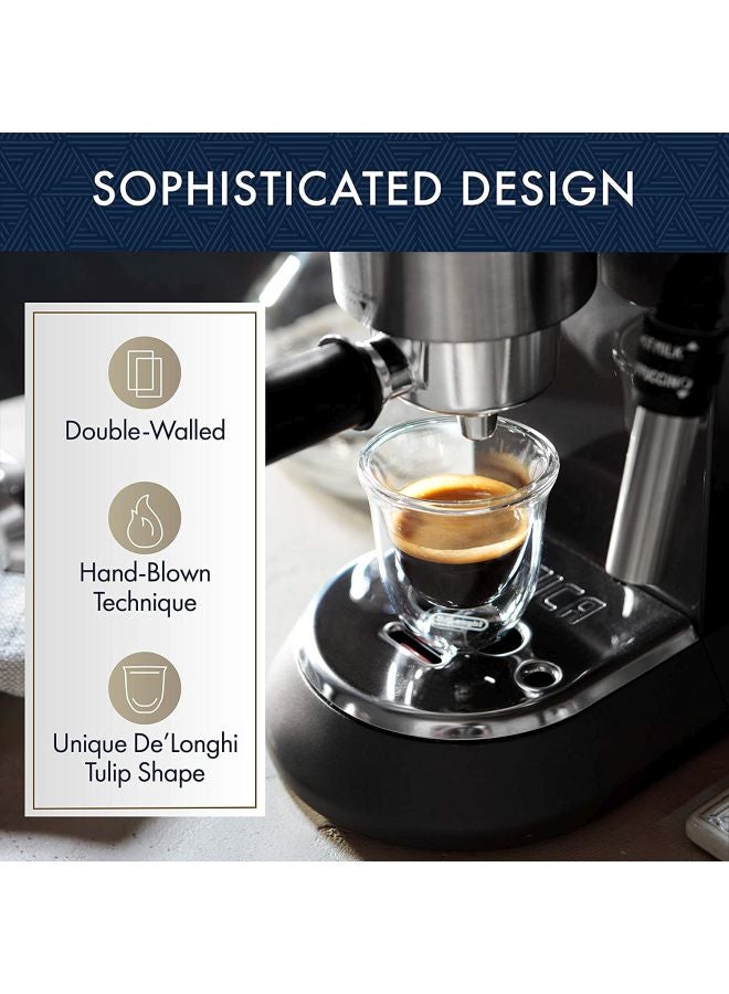 ديلونجي طقم أكواب قهوة إسبرسو بجدار حراري مزدوج شفاف 2x60ملليلتر - Image 4