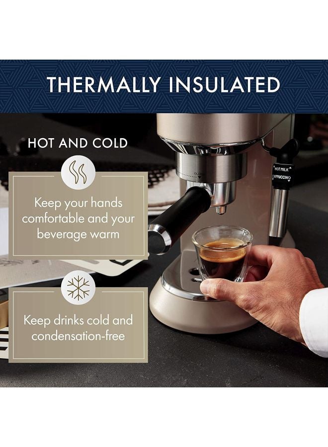 ديلونجي طقم أكواب قهوة إسبرسو بجدار حراري مزدوج شفاف 2x60ملليلتر - Image 5