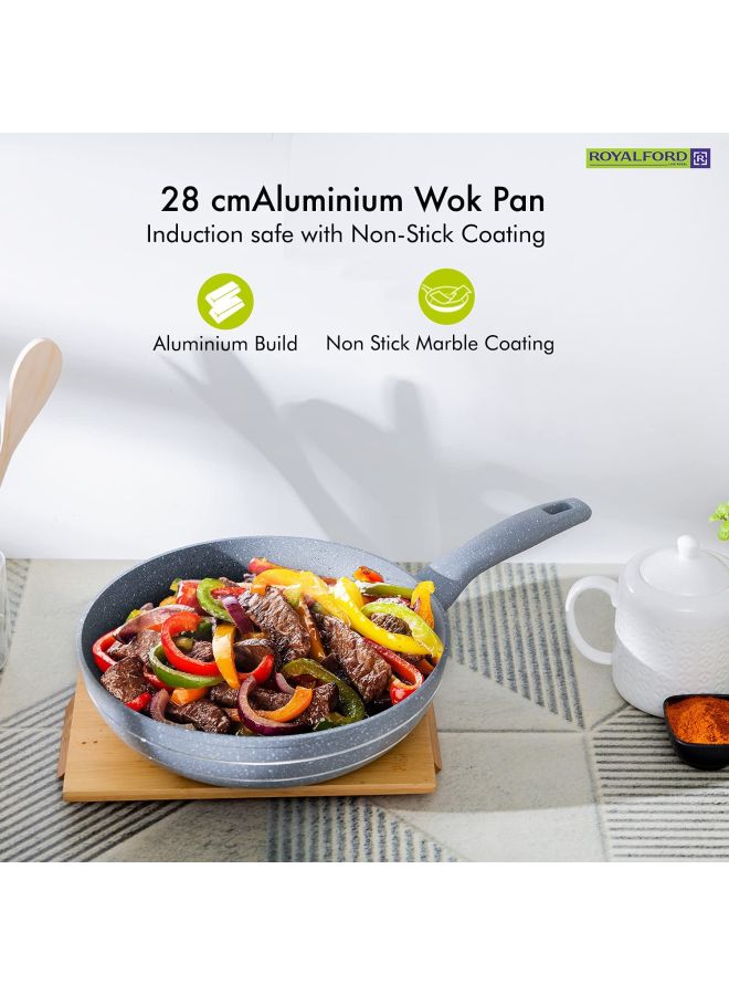 Royalford - Forged Aluminum Wok Pan Grey/Silver - Image 1
