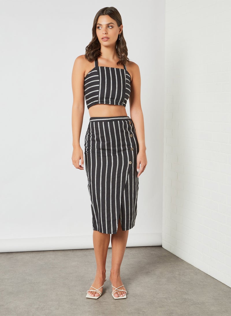 Striped Skirt Set Black - v1621230363/N45701682V_3