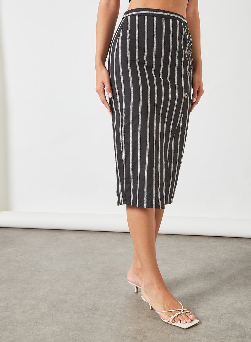 Striped Skirt Set Black - v1621230363/N45701682V_4