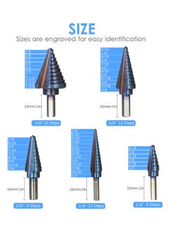 كيه كيه مون مجموعة لقم مثقاب من الفولاذ عالي السرعة بتصميم متدرج من 6 قطع أزرق / فضي  - Image 3