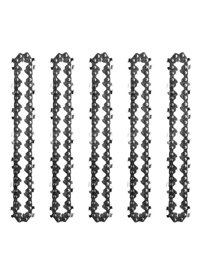 5-Piece Chainsaw Chains Silver - Image 1