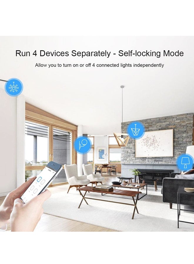SONOFF Sonoff 4CH R3 Smart Switch, 4 Independent Channel Wifi Remote Control Switch, LAN Control, Self-Lock / Lock Mode, Alexa Compatible, Google Home Assistant white  - Image 5