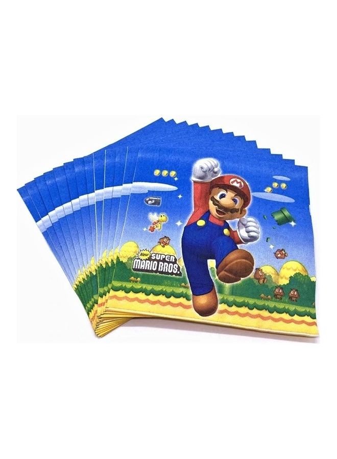 Tamona 20 Piece Super Mario Birthday Napkins Set 