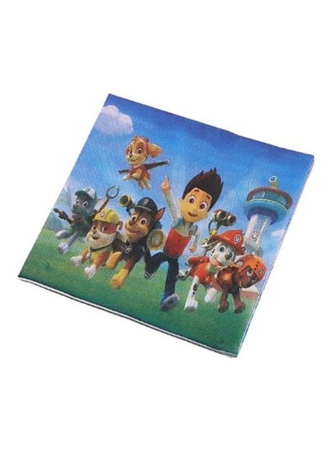 Tamona 20 Piece Paw Patrol Birthday Party Napkins Set 