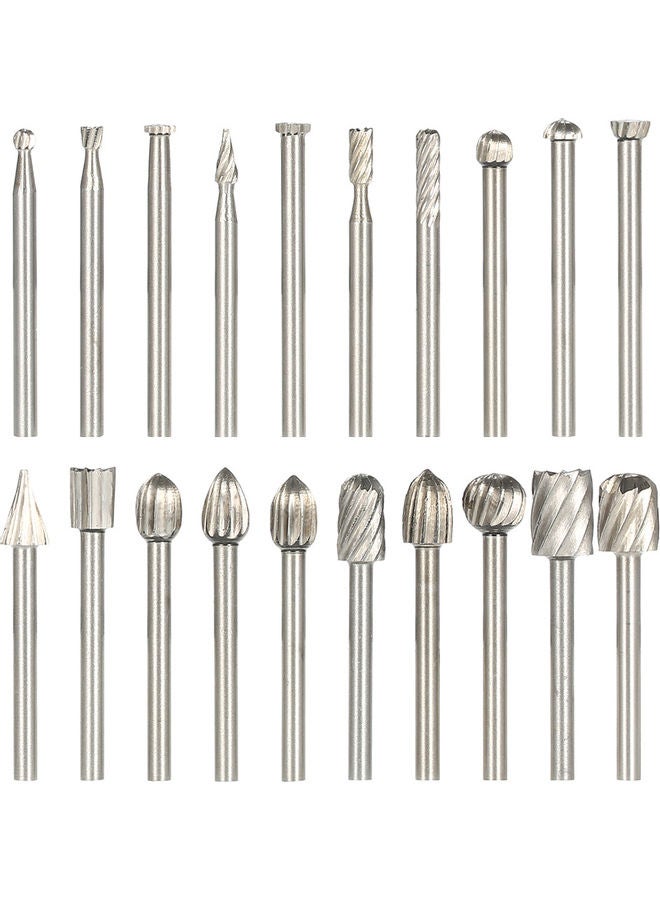 طَقم 20 شوكة دوارة تعمل بالتحكم الرقمي بالكمبيوتر فضي - Image 1