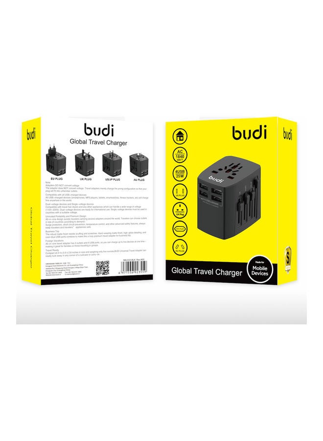 budi - Global Travel Charger Black - Image 1
