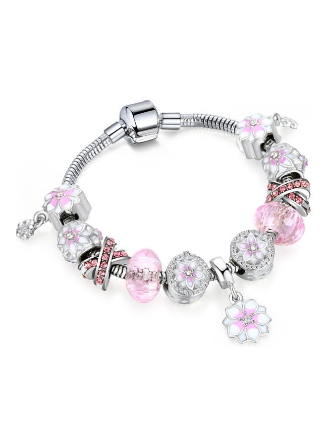 Flower Style Hard Bangle Bracelet 