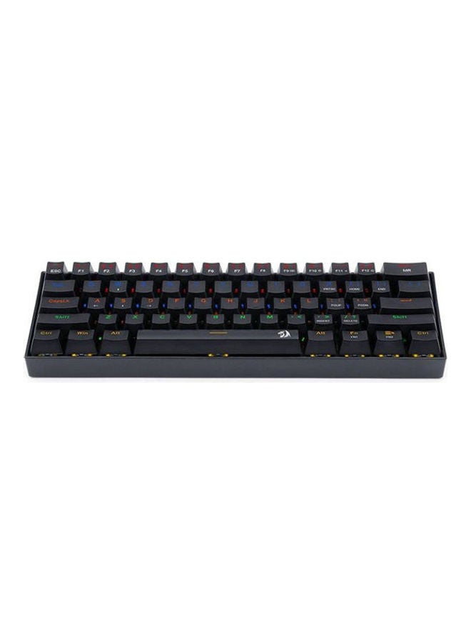 REDRAGON - Redragon K606 LAKSHMI 60% Mechanical Gaming Keyboard - (BROWN Switch) - Rainbow LED Backlighting - 61 KEYS - Detachable Cable - Black - Image 1