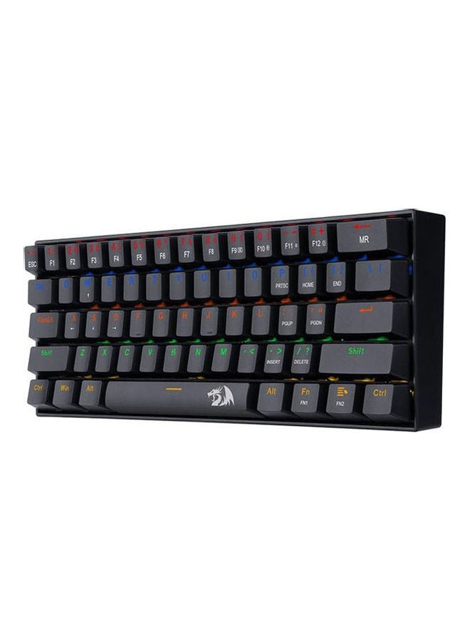 REDRAGON - Redragon K606 LAKSHMI 60% Mechanical Gaming Keyboard - (BROWN Switch) - Rainbow LED Backlighting - 61 KEYS - Detachable Cable - Black - Image 1