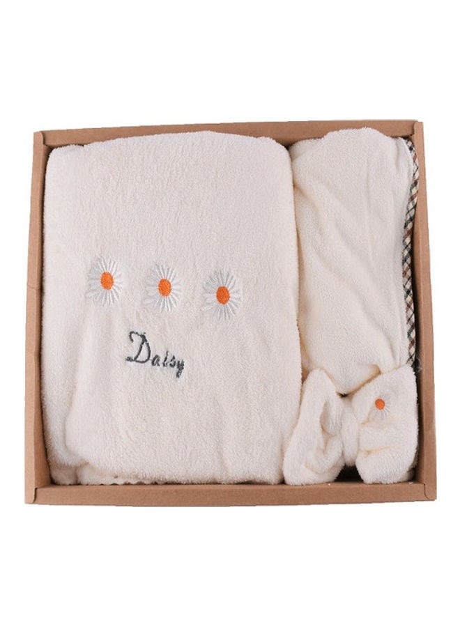 3-Piece Bath Towel Set White 37x26x7cm 