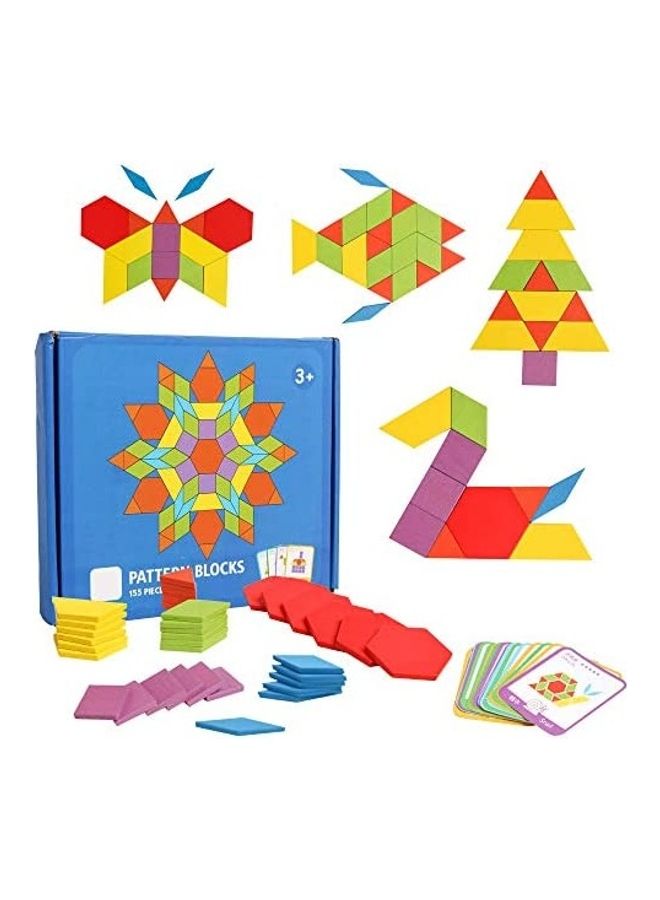 155-Piece Wooden Pattern Blocks Set  - Image 1