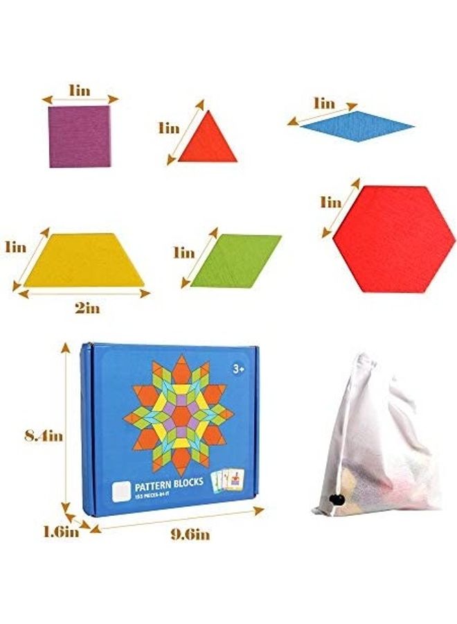 155-Piece Wooden Pattern Blocks Set  - Image 2