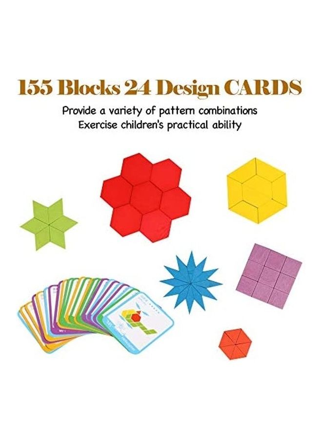 155-Piece Wooden Pattern Blocks Set  - Image 3