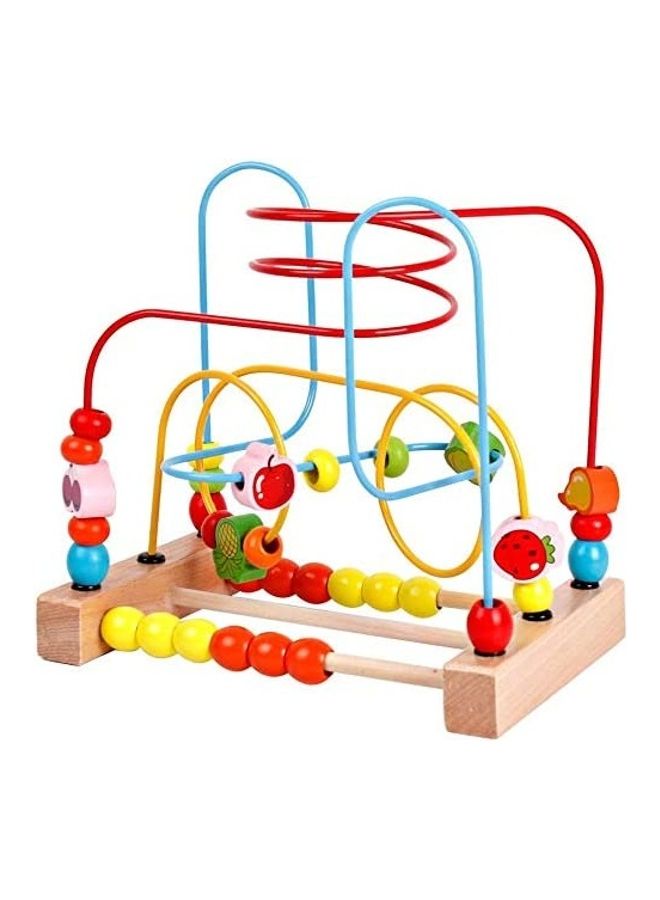 لعبة المتاهة الدوارة الخشبية بتصميم متاهة فواكه للأطفال حديثي المشي - Image 1