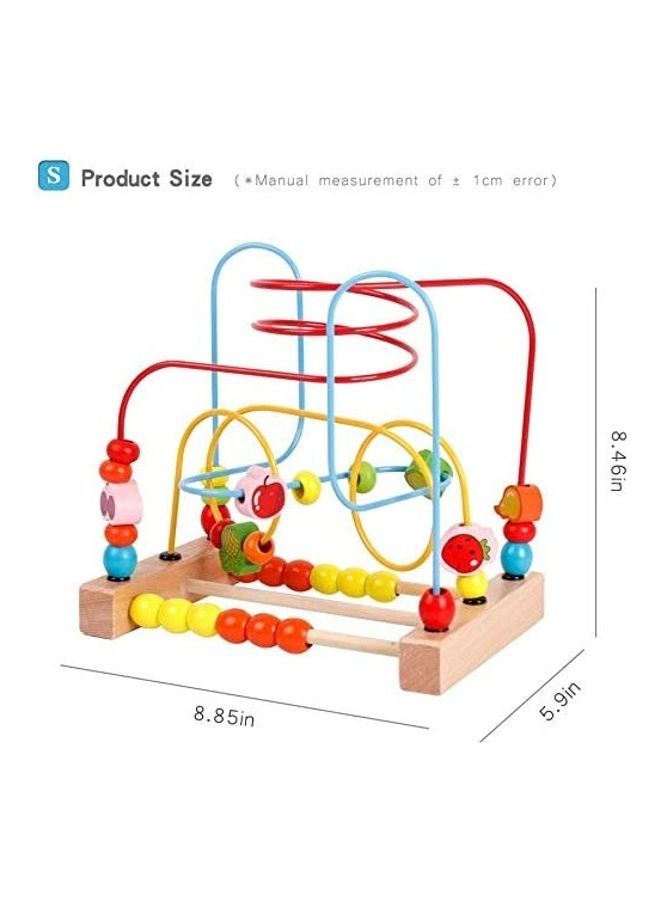 لعبة المتاهة الدوارة الخشبية بتصميم متاهة فواكه للأطفال حديثي المشي - Image 2