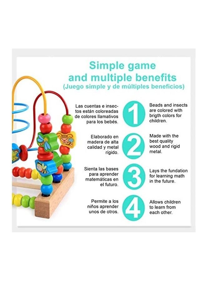 Wooden Slide Bead Maze Colourful Toddler Toy - Image 3