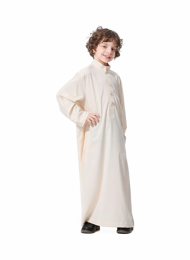 ماركة غير محددة فستان كورتا كاجوال بأكمام طويلة بيج  - Image 4