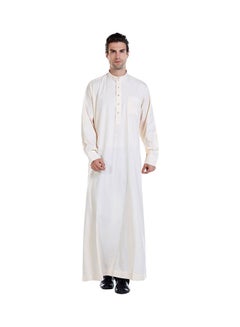 Generic Long Sleeve Casual Kurta Beige  - Image 1