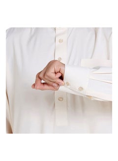 Generic Long Sleeve Casual Kurta Beige  - Image 3