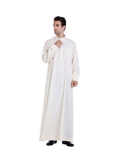 Generic Long Sleeve Casual Kurta Beige  - Image 5