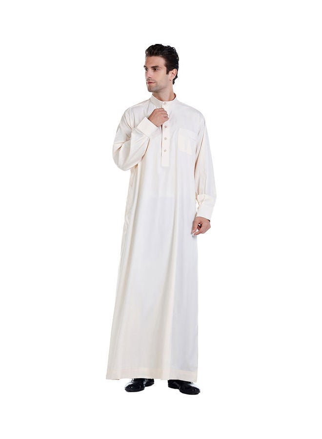 Generic Long Sleeve Casual Kurta Beige  - Image 5