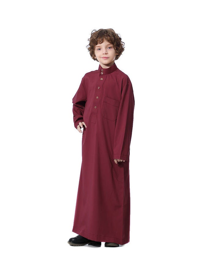 ماركة غير محددة فستان كورتا كاجوال بأكمام طويلة أحمر  - Image 3