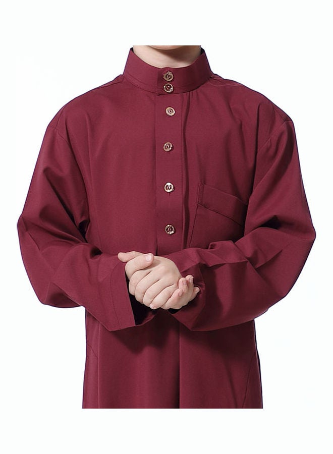 ماركة غير محددة فستان كورتا كاجوال بأكمام طويلة أحمر  - Image 4