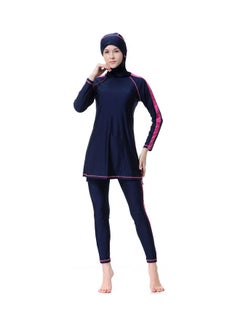 Generic 2-Piece Anti-Exposure Swimwear Set Blue/Pink  - Image 1