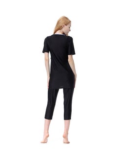 Generic 3-Piece Anti-Exposure Swimwear Set Black  - Image 2