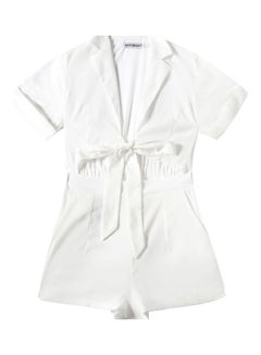 One-Piece Short Sleeve Robe White