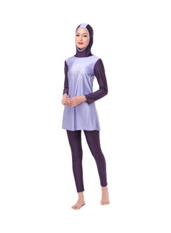 Generic 2-Piece Anti-Exposure Swimwear Set Purple  - Image 1