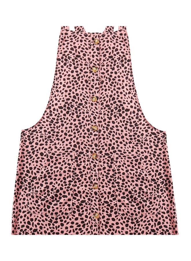 تنورة كاجوال مزينة بطبعة وردي/ أسود - Image 1
