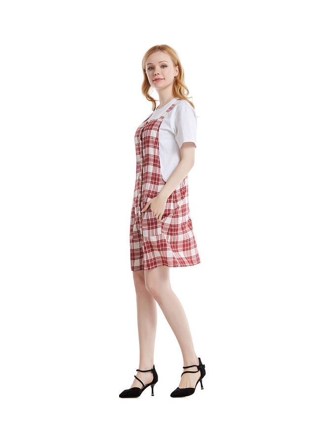 Casual Mini Skirt Red/White  - Image 4