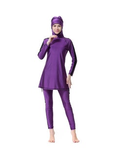 Generic 2-Piece Anti-Exposure Swimwear Set Purple  - Image 1