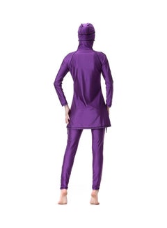 Generic 2-Piece Anti-Exposure Swimwear Set Purple  - Image 2
